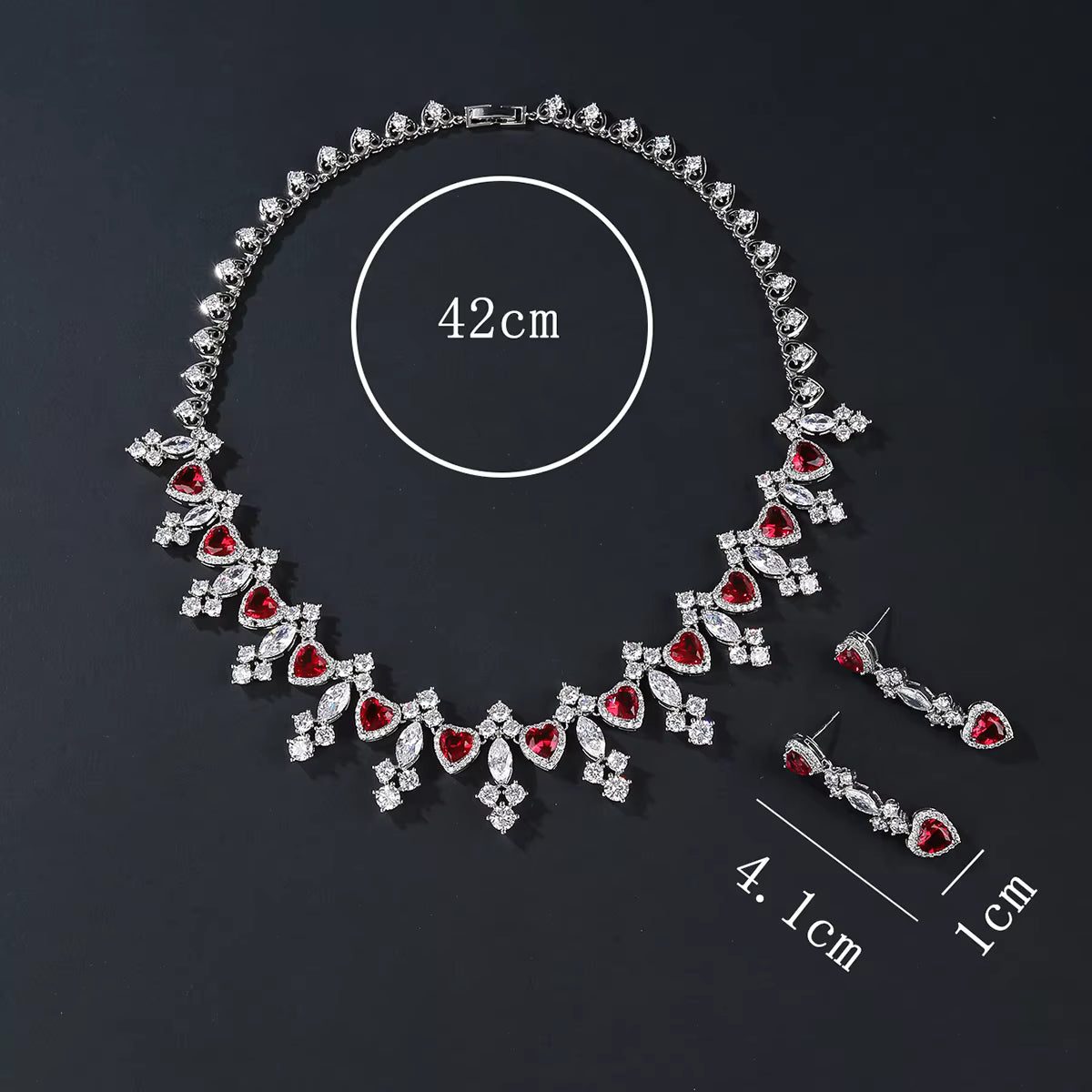 Luxury Flower Necklace Earrings Set